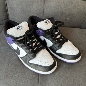 Nike SB Dunk Low Black White Purple Sneakers